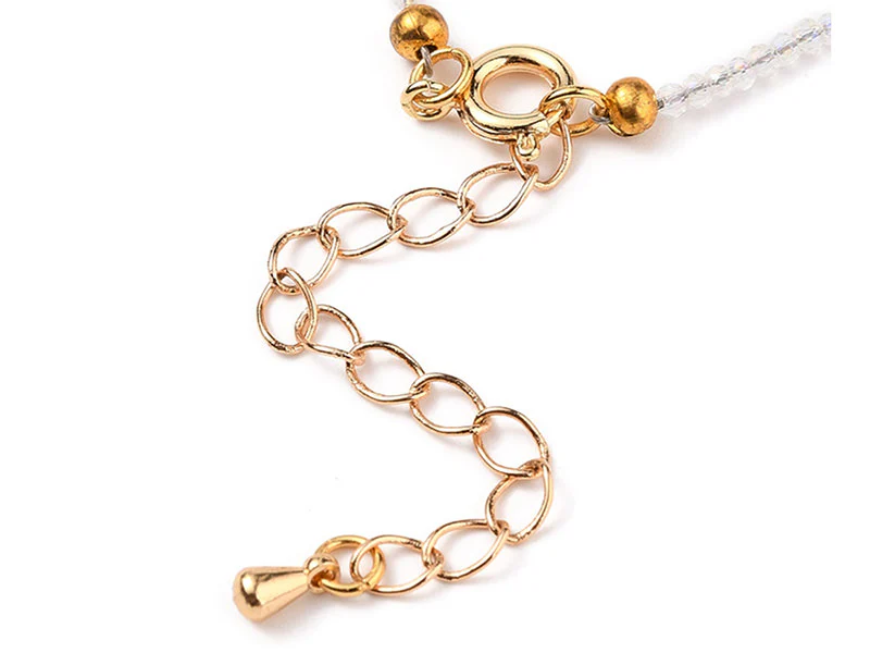 Bracelet en perles facétées - blanc irisé - Image 3