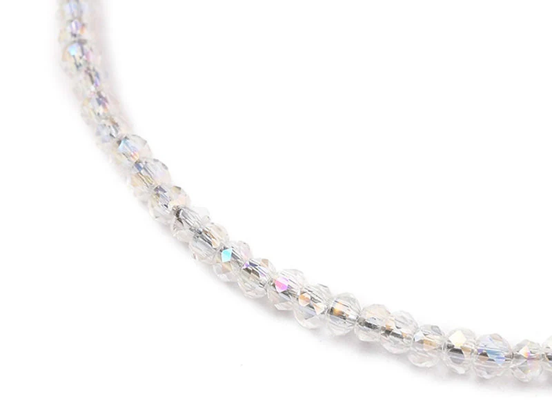 Bracelet en perles facétées - blanc irisé - Image 4