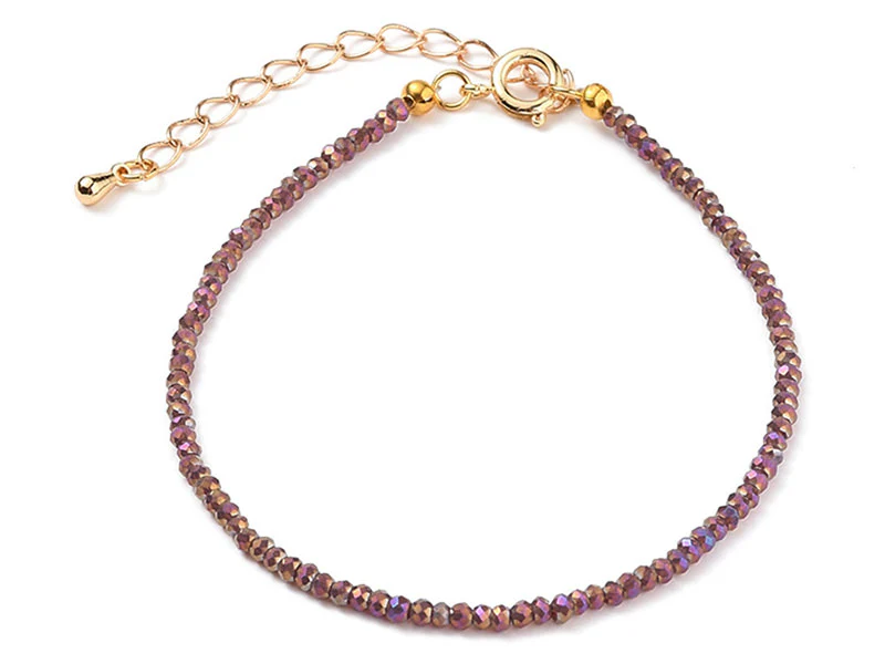 Bracelet en perles facétées - marron