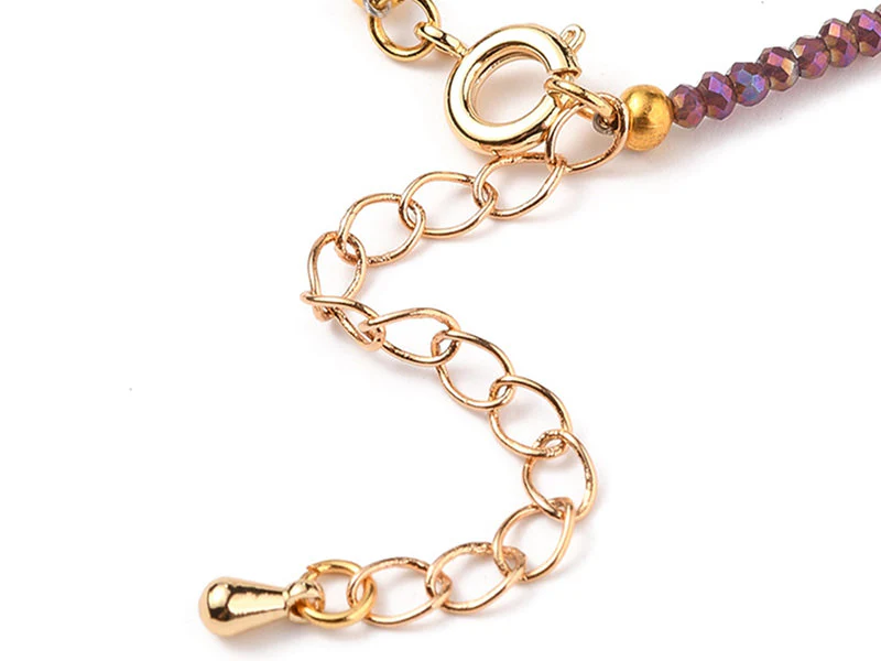 Bracelet en perles facétées - marron - Image 2