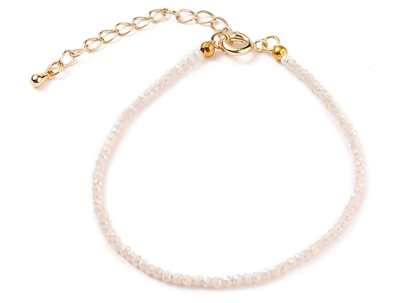Bracelet en perles facétées - rose brume