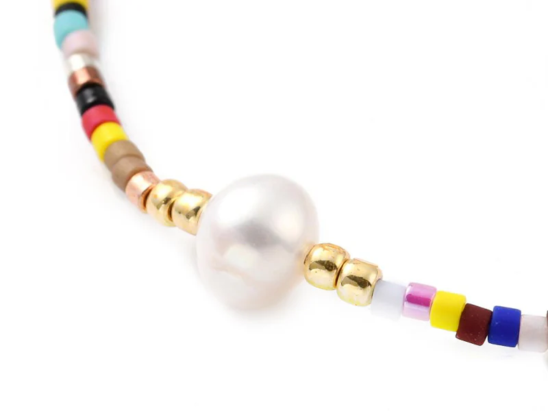 Bracelet nylon tressé réglable perles rocailles et miyuki - Multicolore - Image 2