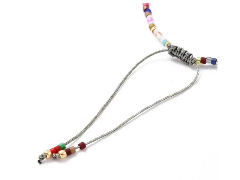 Bracelet nylon tressé réglable perles rocailles et miyuki - Multicolore - Image 3