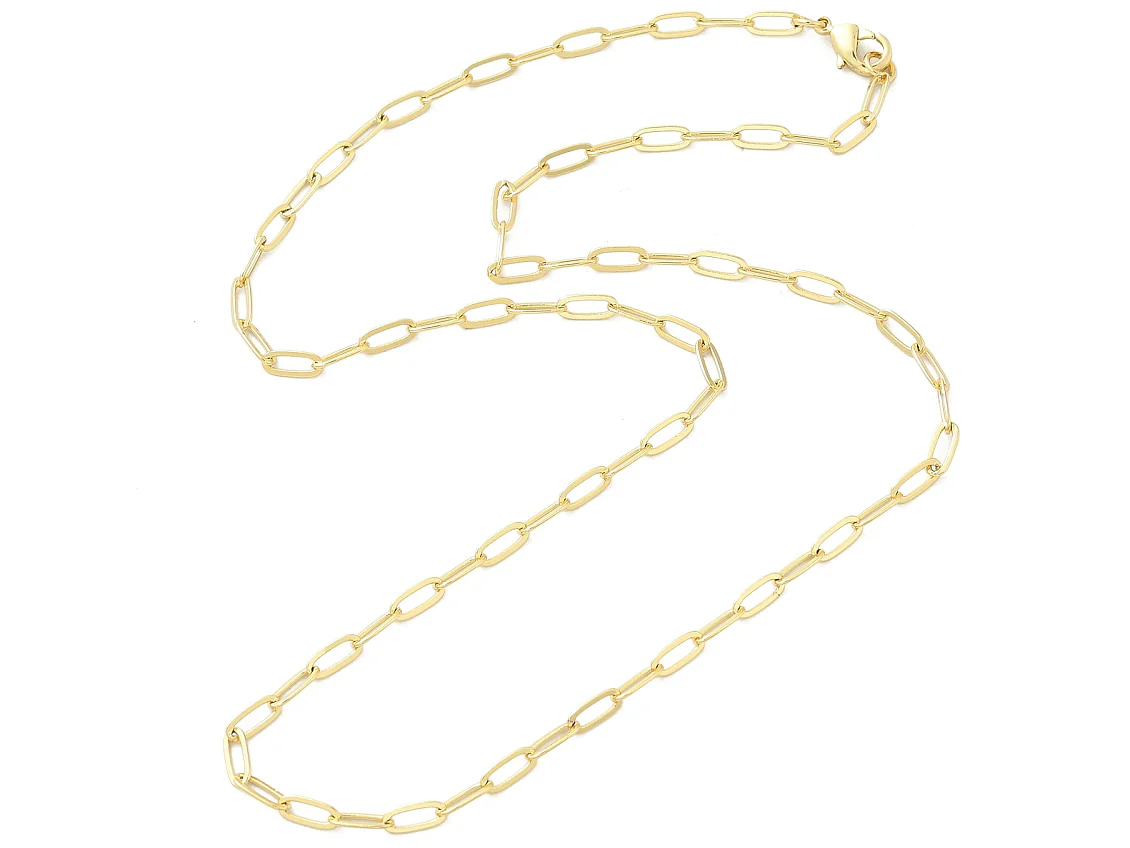 Collier chaîne trombone 44,5 cm - laiton doré à l’or fin