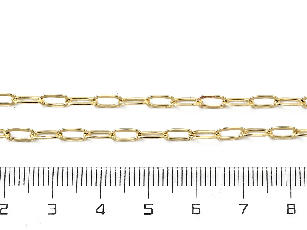Collier chaîne trombone 44,5 cm - laiton doré à l’or fin - Image 4