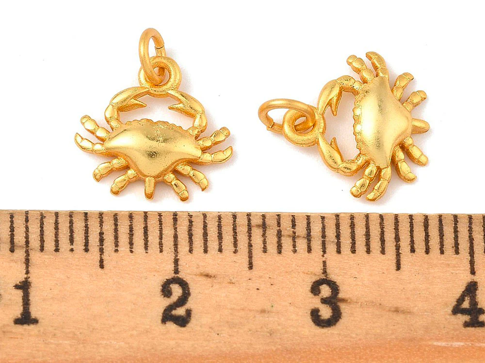Breloque Crabe doré à l'or fin 24K - Image 3