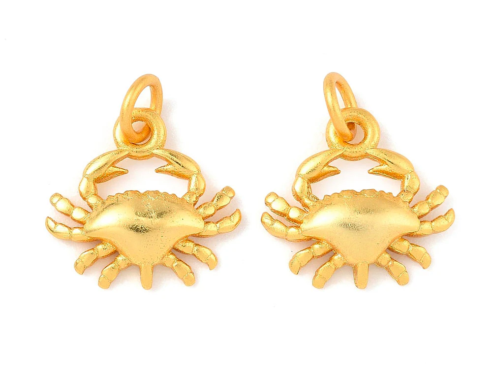 Breloque Crabe doré à l'or fin 24K - Image 4