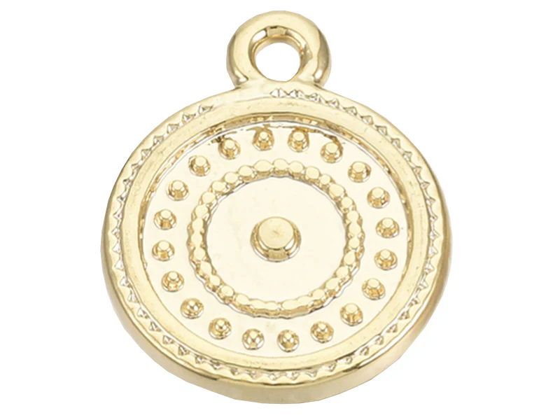Breloque dorée à l'or fin 18 K – Cercles pointillés