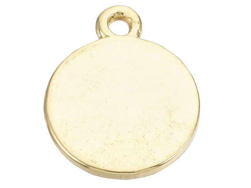 Breloque dorée à l'or fin 18 K – Cercles pointillés - Image 2