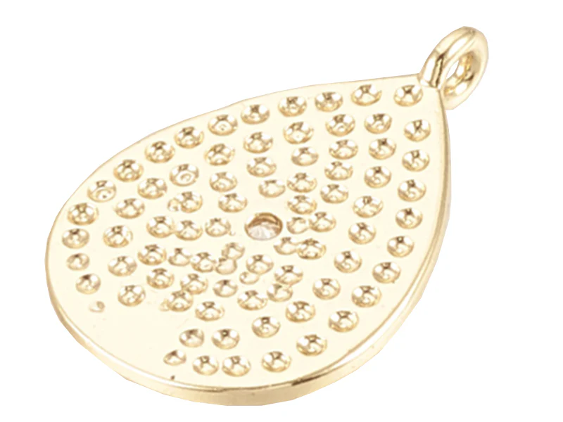 Breloque dorée à l'or fin 18 K – Goutte scintillante - Image 2