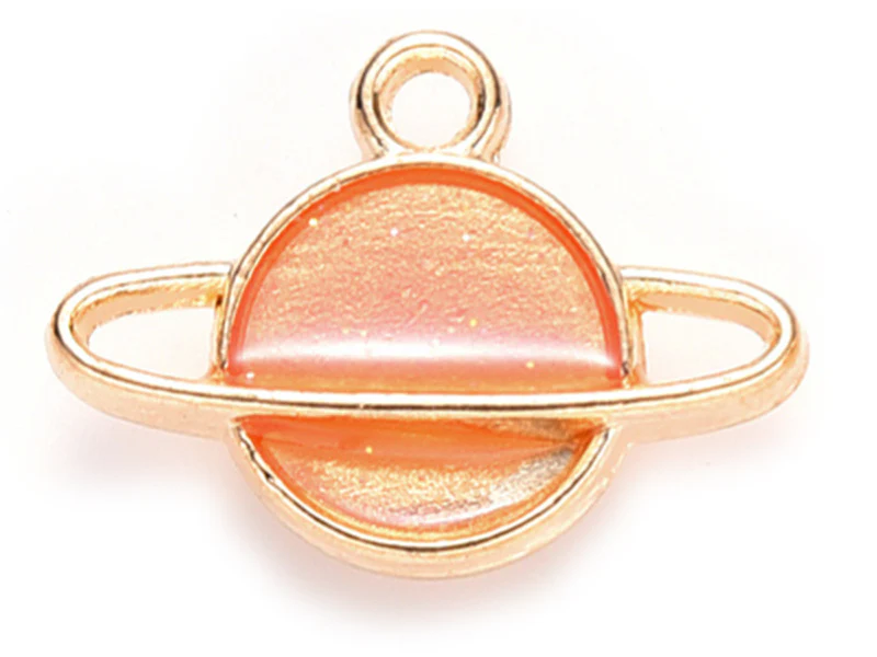 Breloque émaillée - Planète orange