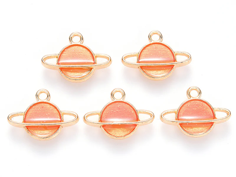 Breloque émaillée - Planète orange - Image 3
