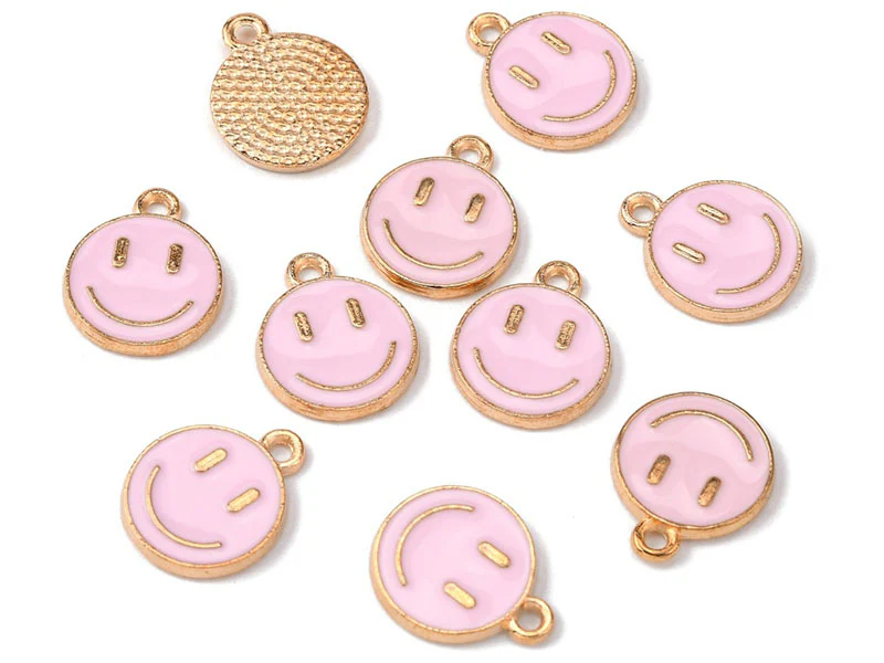 Breloque émaillée sourire - Rose pâle - Image 4