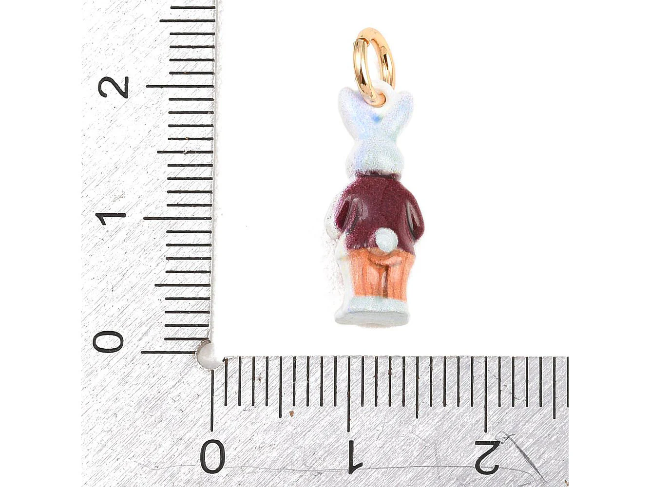 Breloque lapin en costume émaillé et doré à l'or fin - Image 3