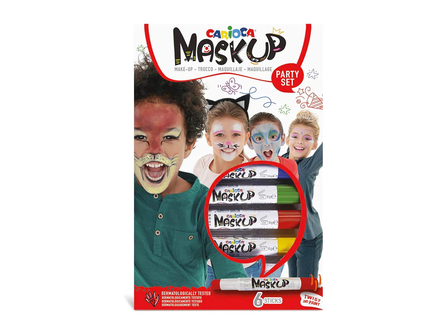 Maskup Peinture Visage - Party set de 6 sticks - Carioca