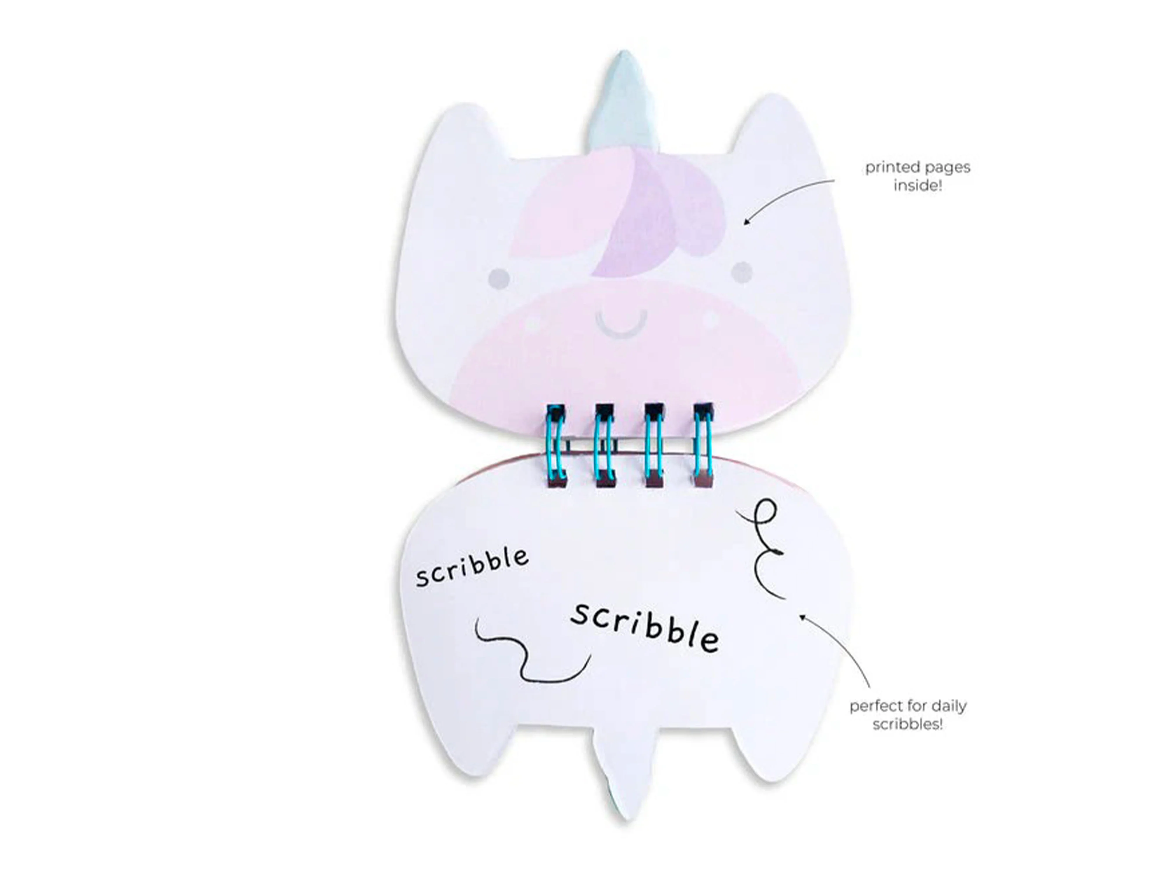 Carnet A6 en gelée à spirales pour enfant - Licorne - Pango - Image 2