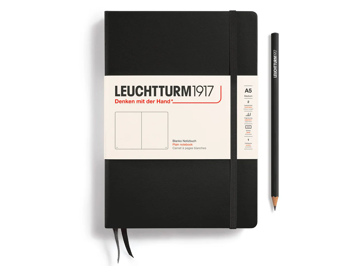 Carnet de notes Leuchtturm A5 Ă couverture rigide - noir - pages blanches - Image 2