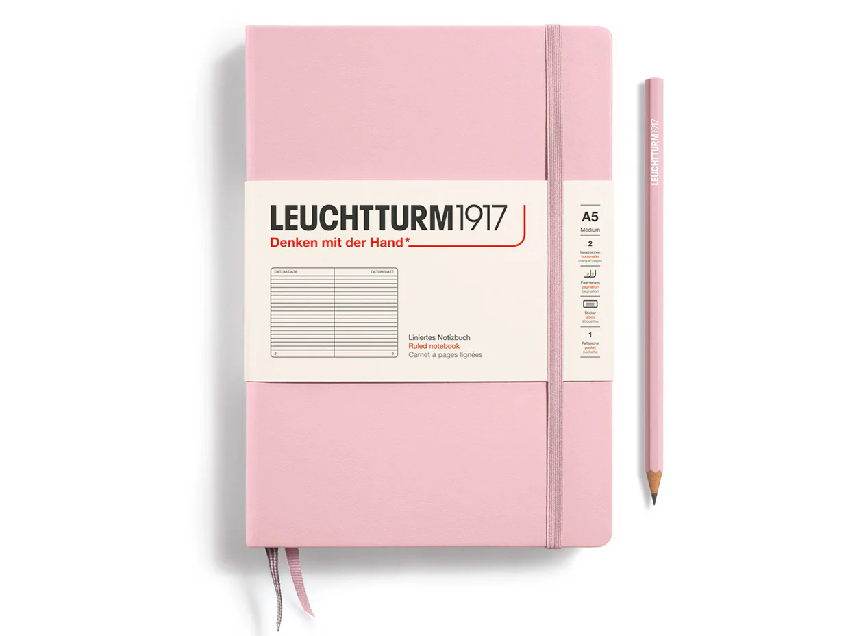 Carnet de notes Leuchtturm A5 à couverture rigide - rose poudre - pages lignées - Image 4