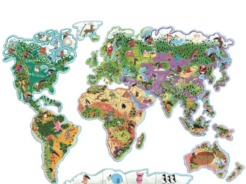 Carte du monde magnétique en puzzle - Je découvre le monde avec Loup - Image 3
