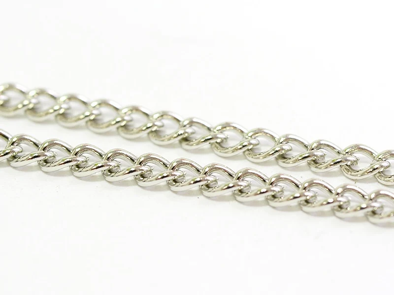 Chaîne gourmette 3,7 mm couleur argent x 20 cm - Image 3