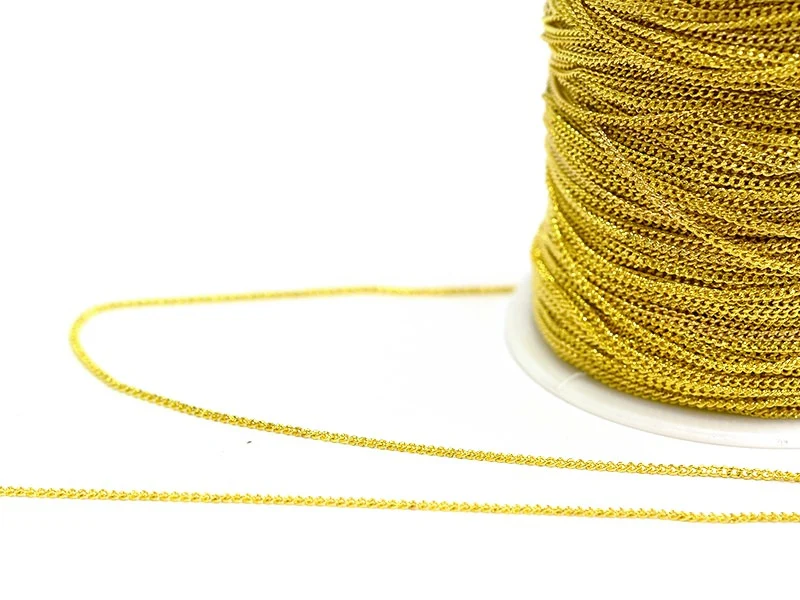 Chaine gourmette 1mm couleur or x 20 cm - Image 2