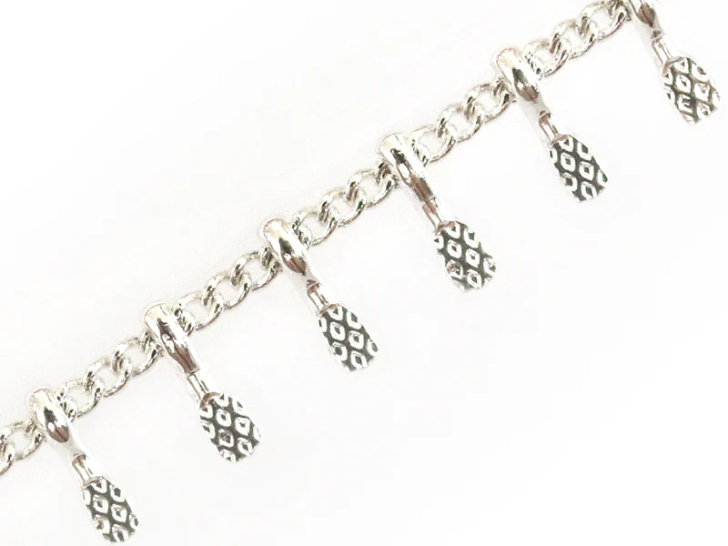 Chaîne gouttes martelées - flash argent 925 x 20 cm