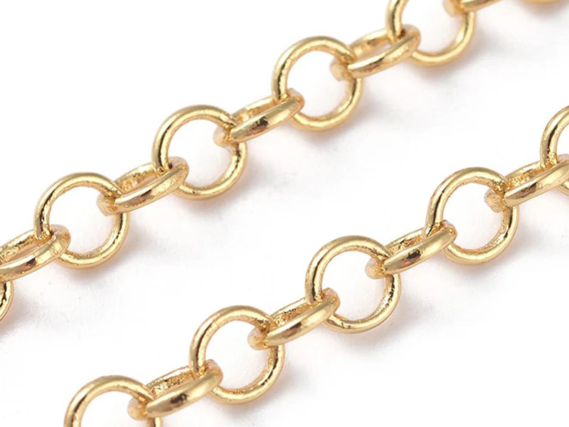 Chaîne jaseron 3,5 mm - doré à l'or fin 18 K x 20 cm - Image 6