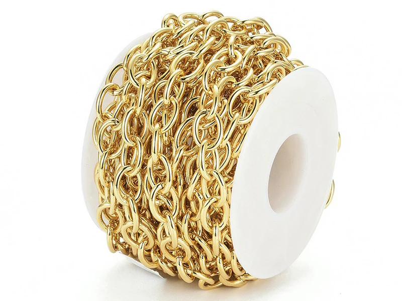 Chaîne jaseron ovale 11 x 8 mm - doré à l'or fin 18 K x 20 cm - Image 4