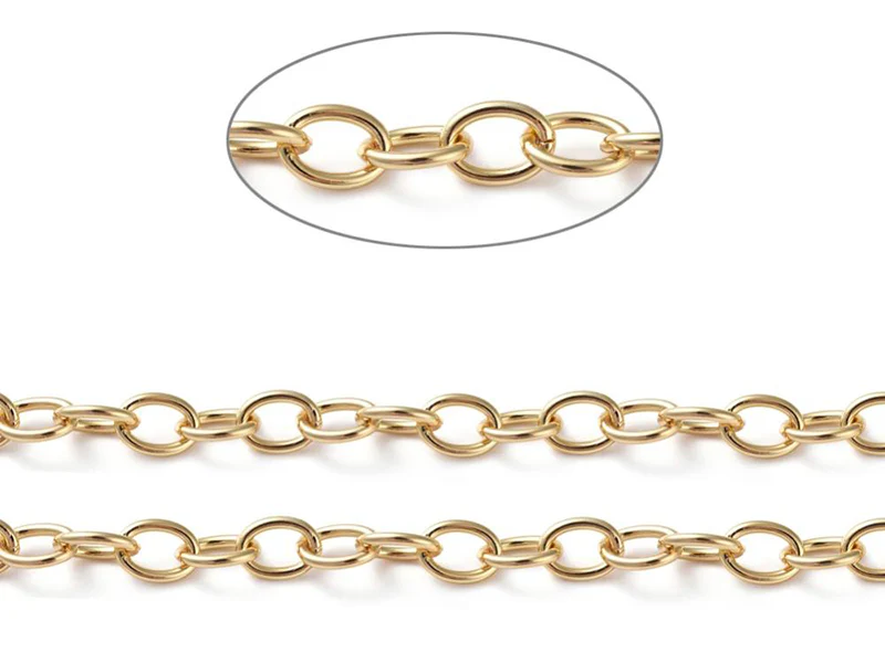Chaîne jaseron ovale 11 x 8 mm - doré à l'or fin 18 K x 20 cm - Image 5