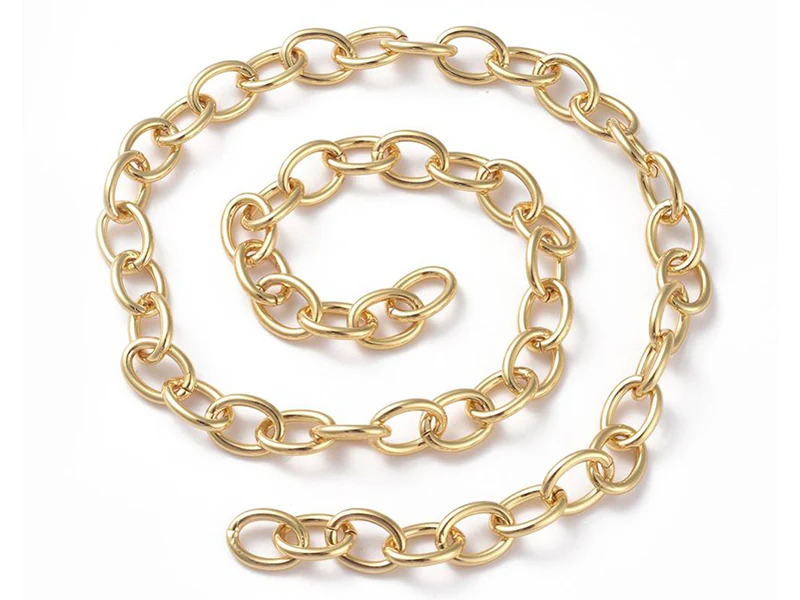 Chaîne jaseron ovale 11 x 8 mm - doré à l'or fin 18 K x 20 cm - Image 6