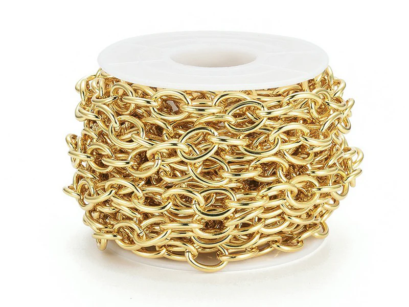 Chaîne jaseron ovale 11 x 8 mm - doré à l'or fin 18 K x 20 cm - Image 7