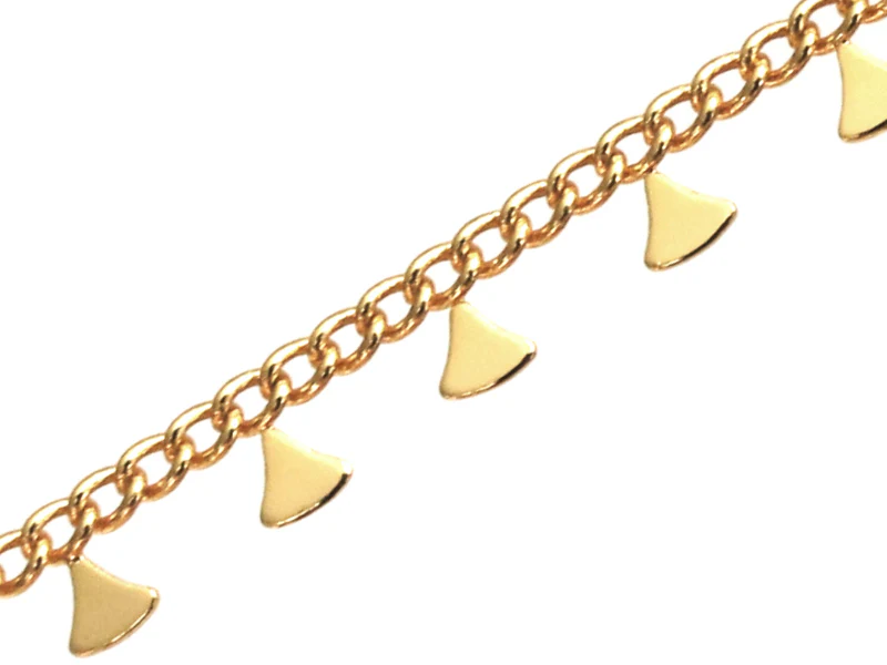 Chaine triangles ethnique - doré à l'or fin 18K x 20 cm