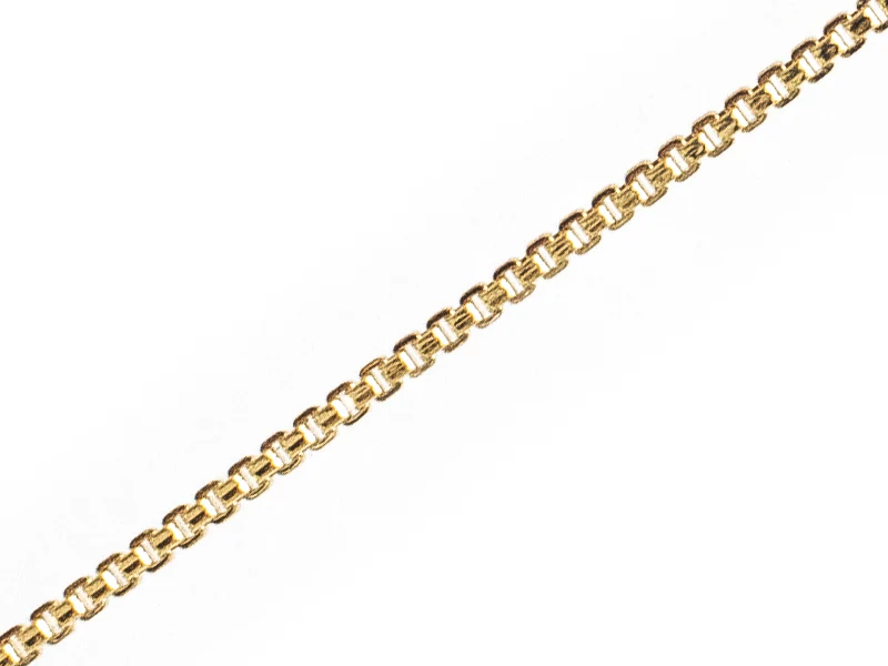 Chaine vénitienne 1,2 mm - laiton doré à l'or fin 18K - qualité premium