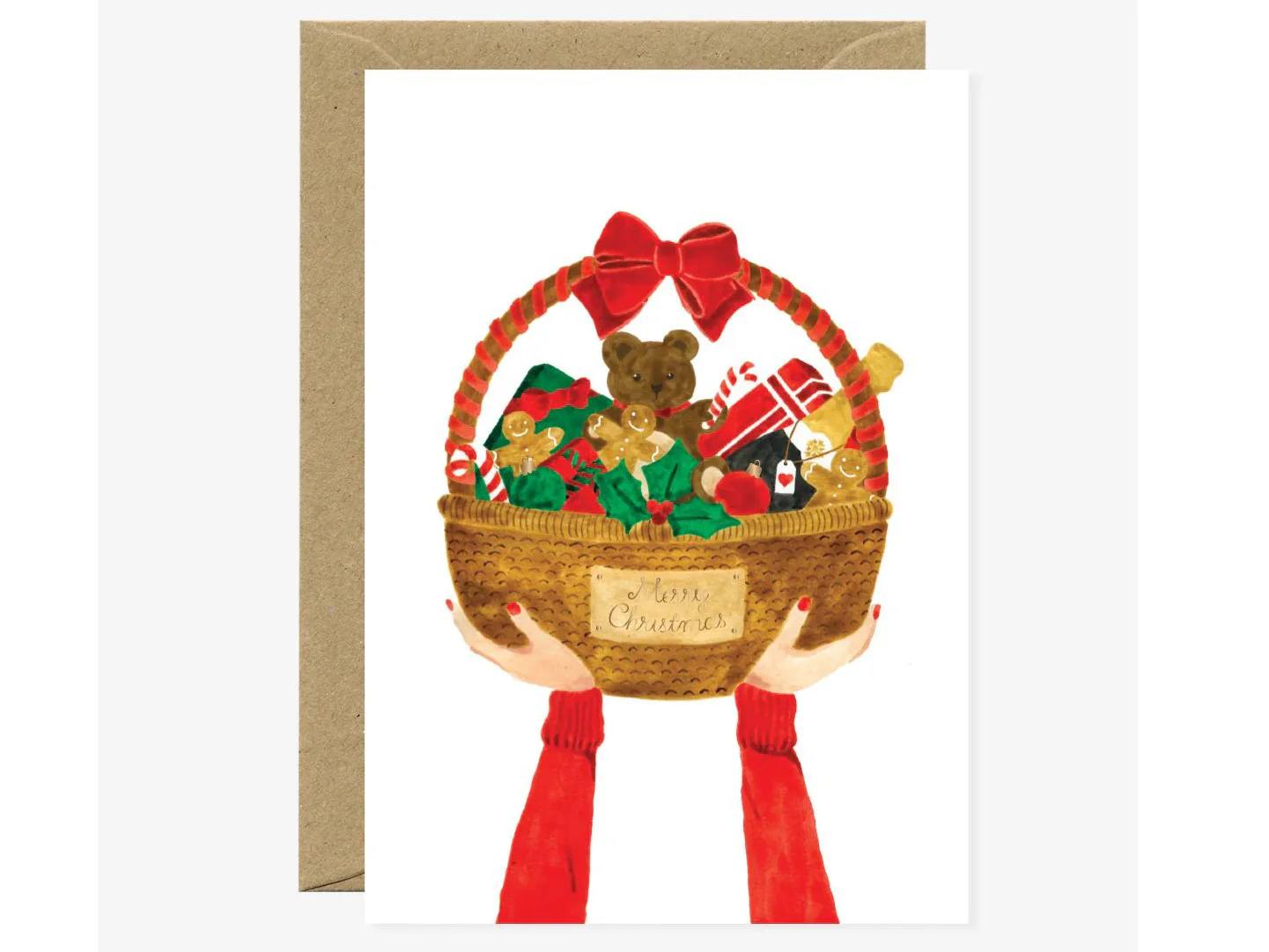 Carte de Noël aquarelle - Christmas Basket - ATWS