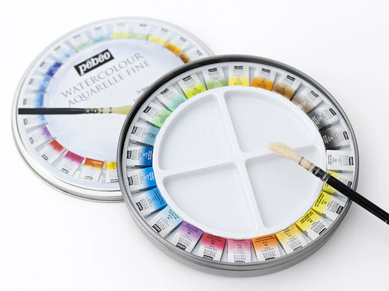 Coffret 24 demi-godets aquarelle fine - boîte ronde - Image 4