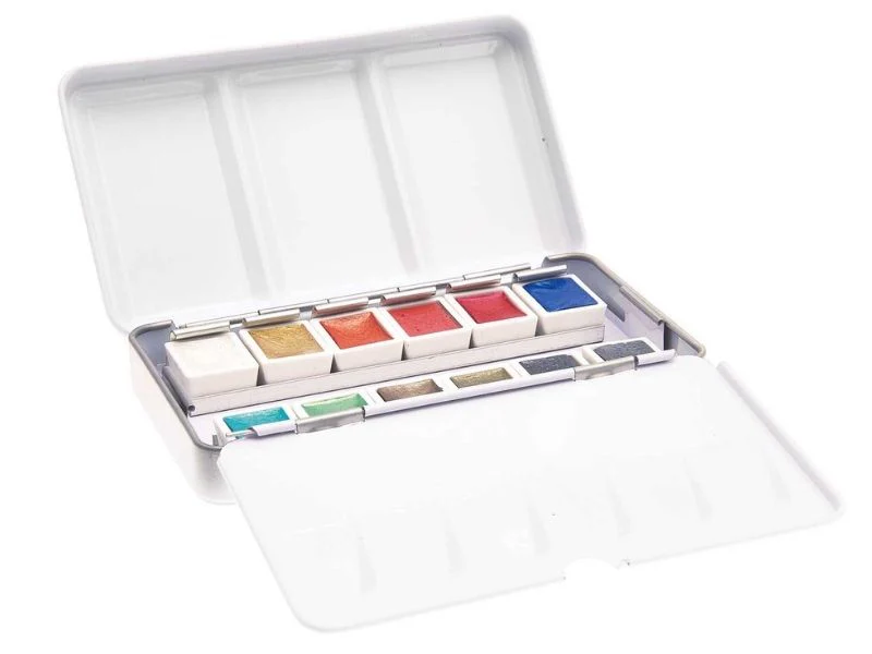 Coffret aquarelle - couleurs métallisées - 12 demi godets - Image 3