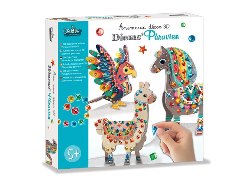 Coffret créatif animaux déco 3D " Diams péruvien"