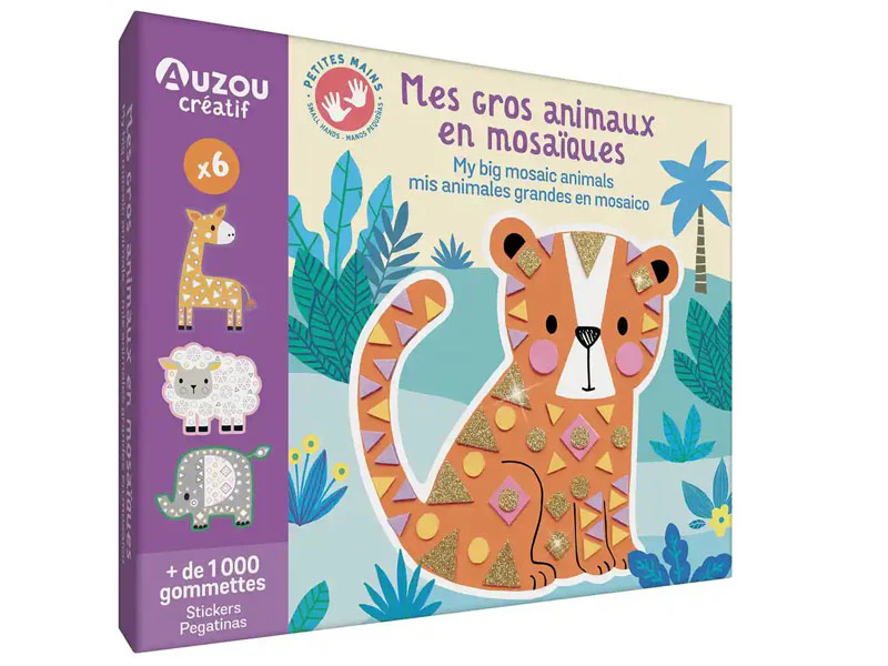 Coffret créatif - Mes gros animaux en mosaïques