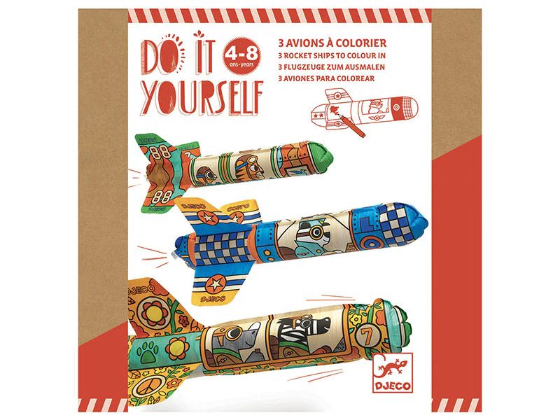 Coffret DIY -3 ballons en forme d'avions à colorier - Dans le ciel - Image 2