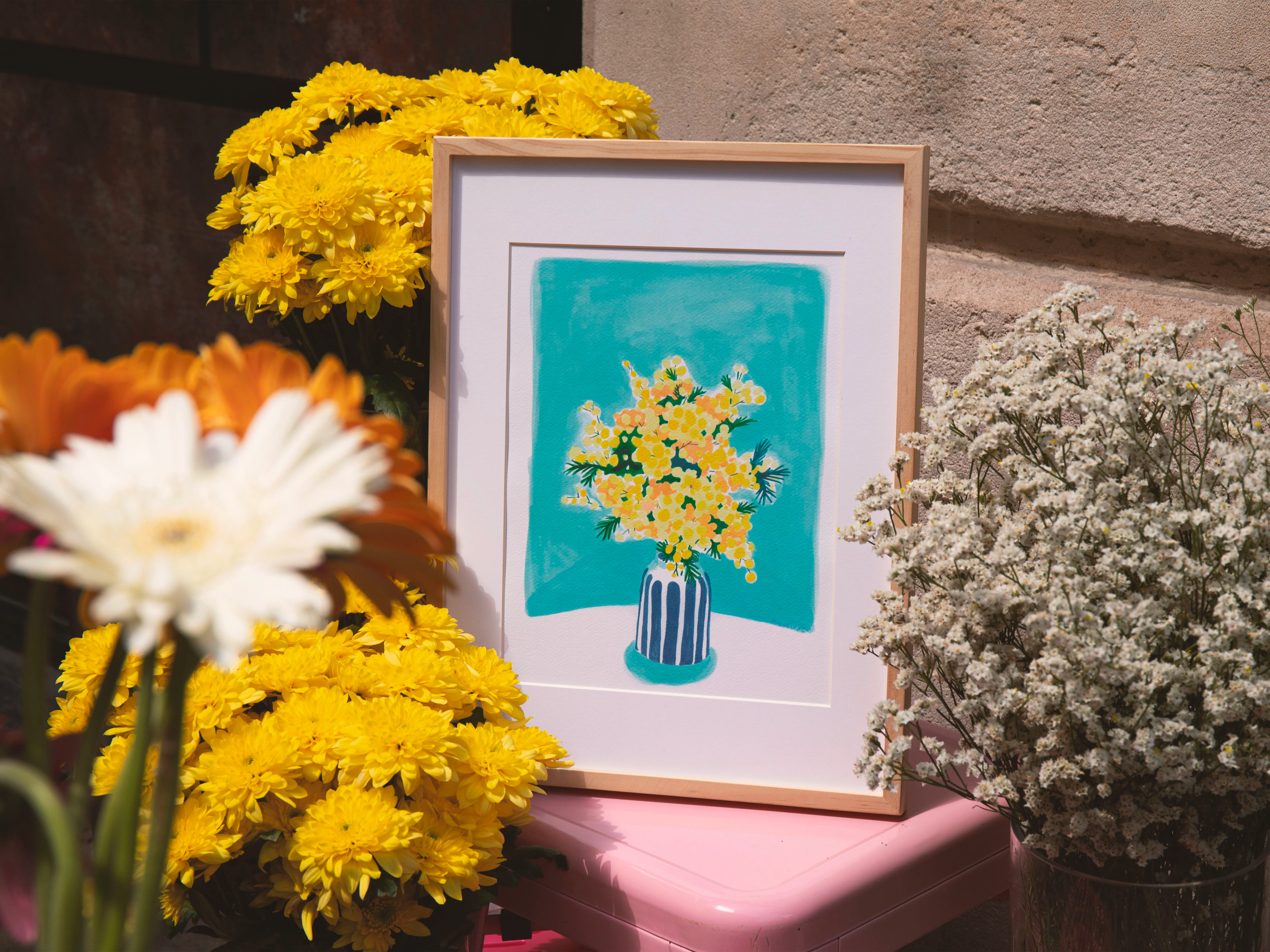 Coffret peinture au numéro - Petit Pinceau - Mimosa par Maguelone du Fou - Image 2