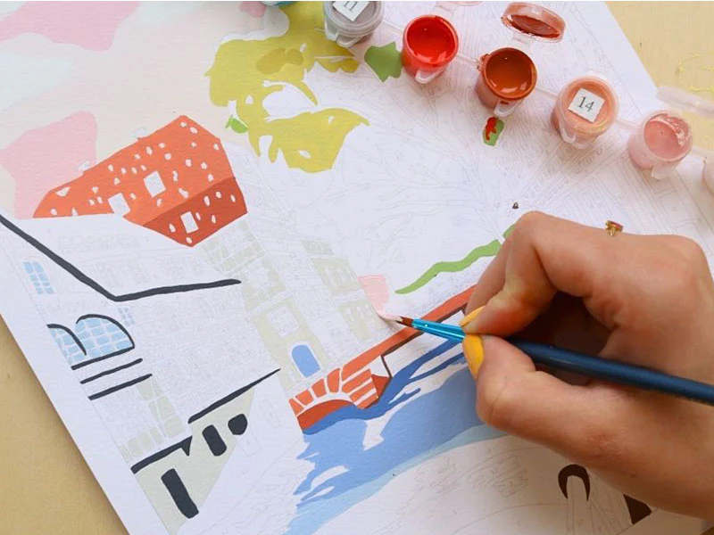 Coffret peinture au numéro - Petit Pinceau - La Petite France par Camille Clerc - Image 3