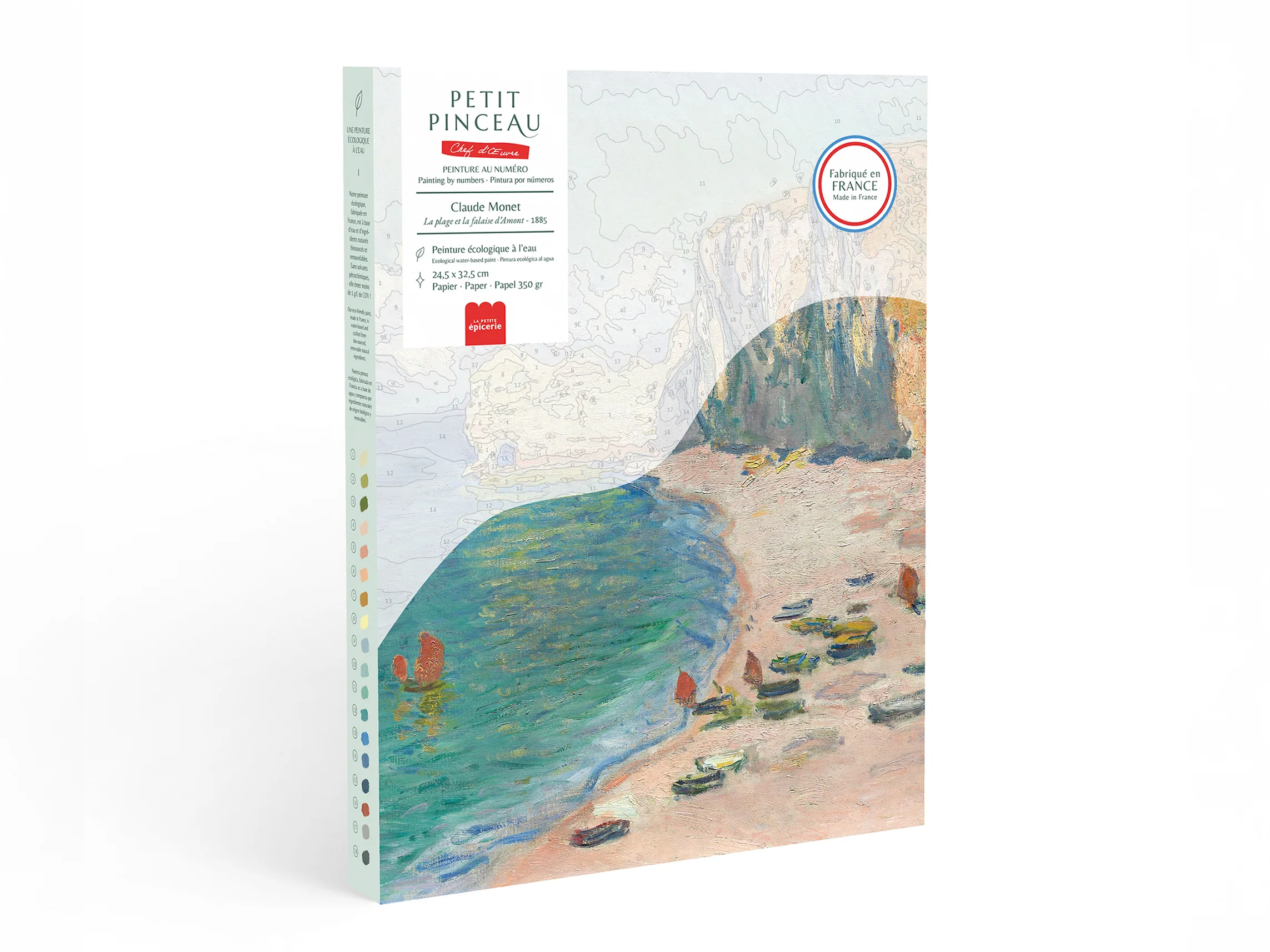 Coffret peinture au numéro - Petit Pinceau - La Plage et la Falaise d'Amont, Claude Monet