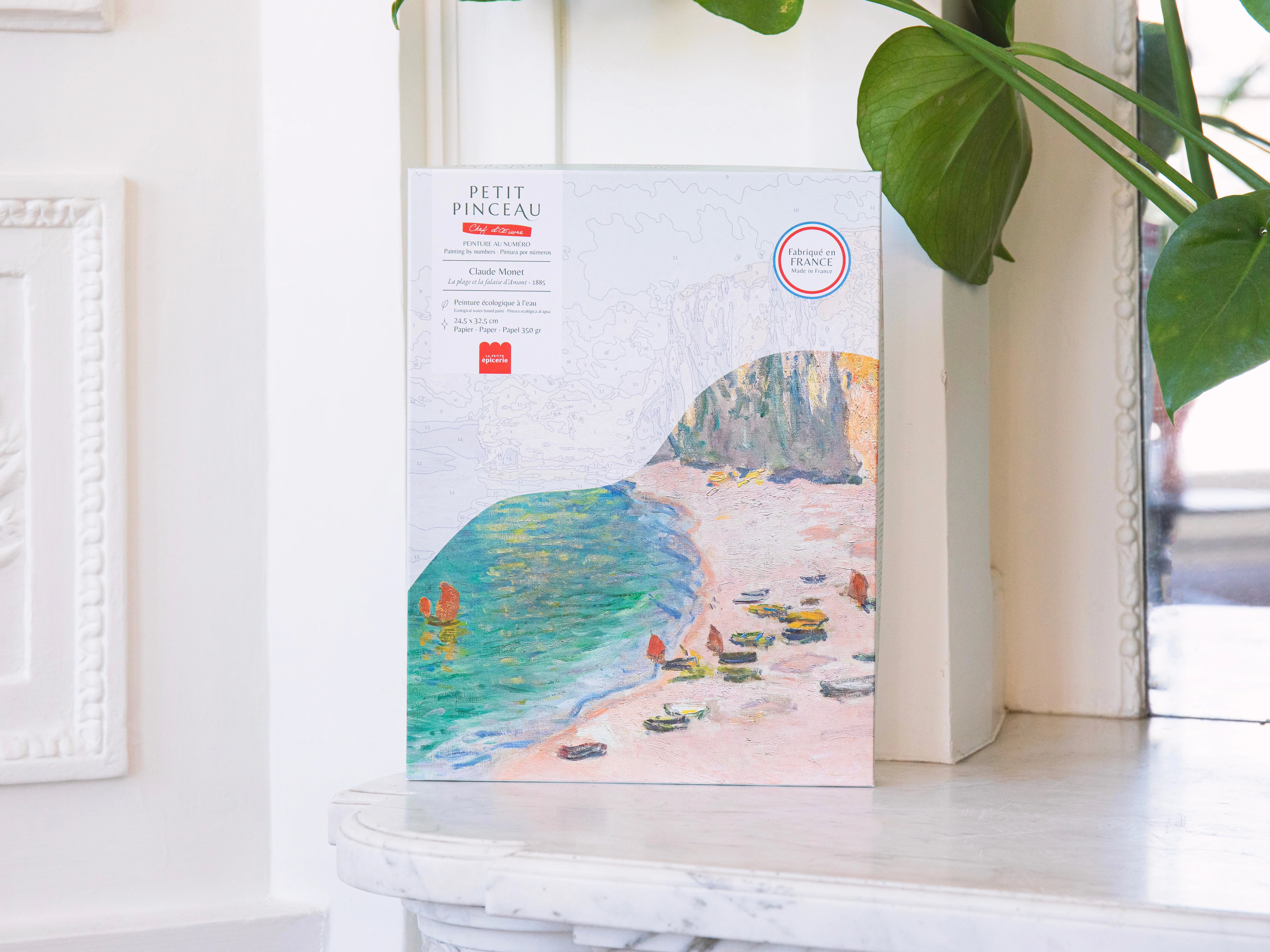 Coffret peinture au numéro - Petit Pinceau - La Plage et la Falaise d'Amont, Claude Monet - Image 2