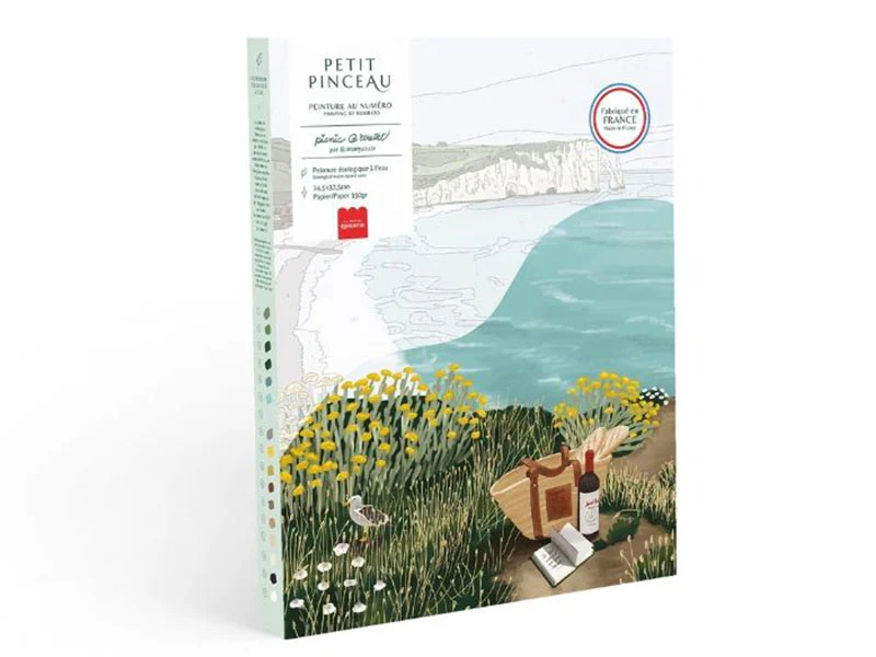 Coffret peinture au numéro - Petit Pinceau - Picnic à Étretat par Ananya Bhandari