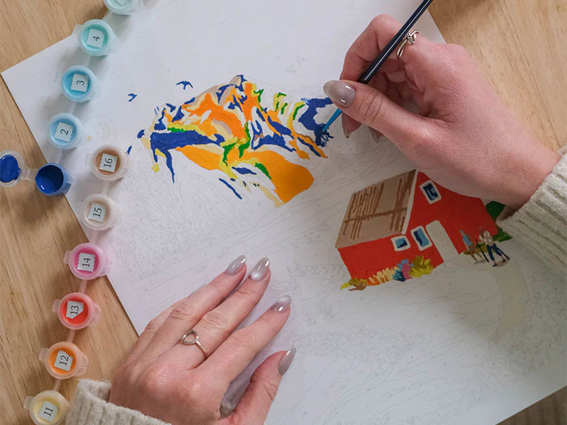 Coffret peinture au numéro - Petit Pinceau - Randonnée en Norvège par Nolwenn Studio - Image 5