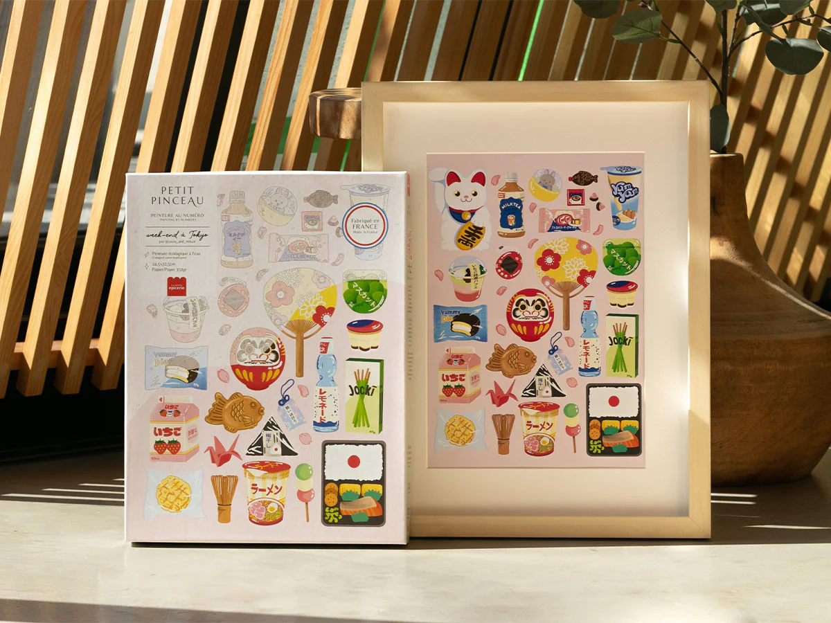 Coffret peinture au numéro - Petit Pinceau - Week-end à Tokyo par Yuzu and Mikan - Image 2