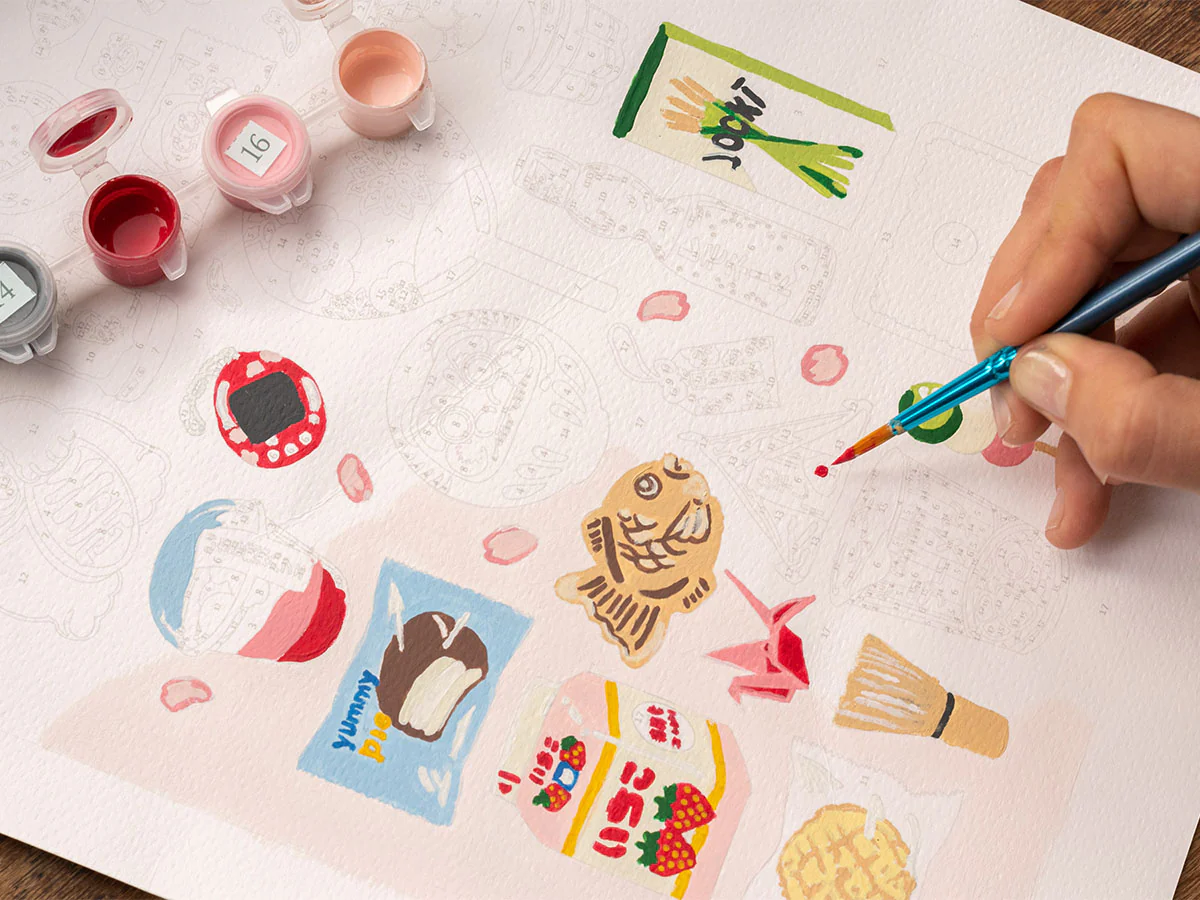 Coffret peinture au numéro - Petit Pinceau - Week-end à Tokyo par Yuzu and Mikan - Image 5