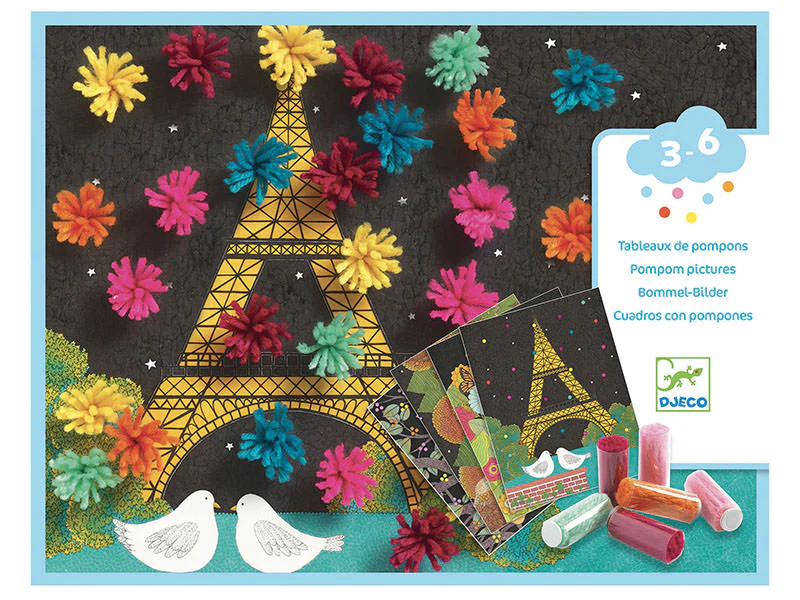 Collages des petits - Explosion de pompons