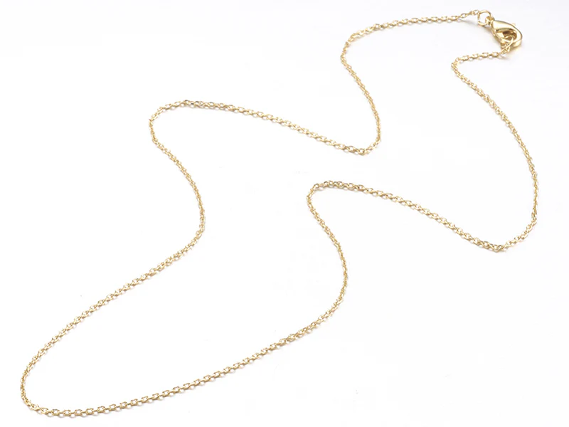 Collier 45 cm - chaîne forçat - doré à l'or fin 18K