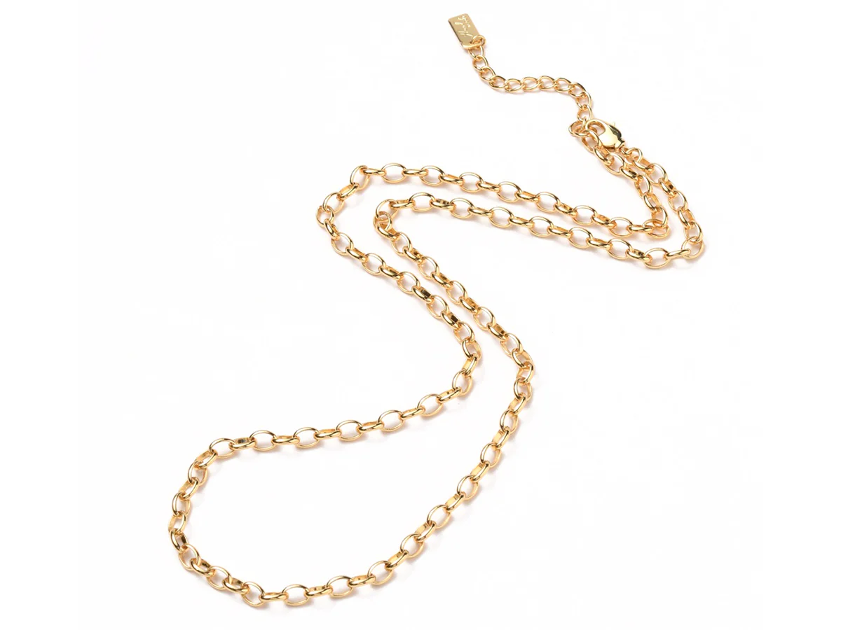 Collier chaîne câble en laiton doré à l’or fin - Image 2